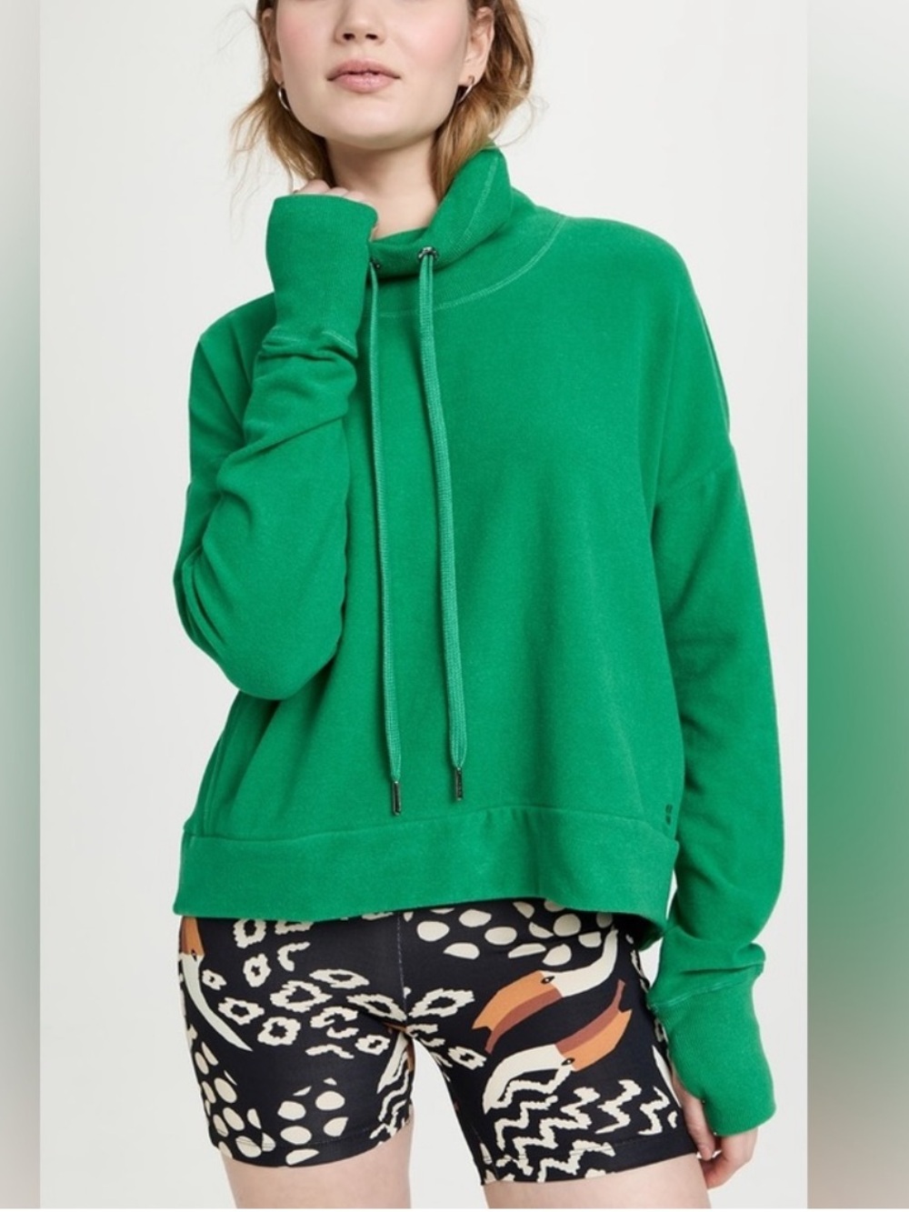 Women’s Sweaty Betty London Harmonise Luxe Fleece Pullover Sweatshirt Green 8-10